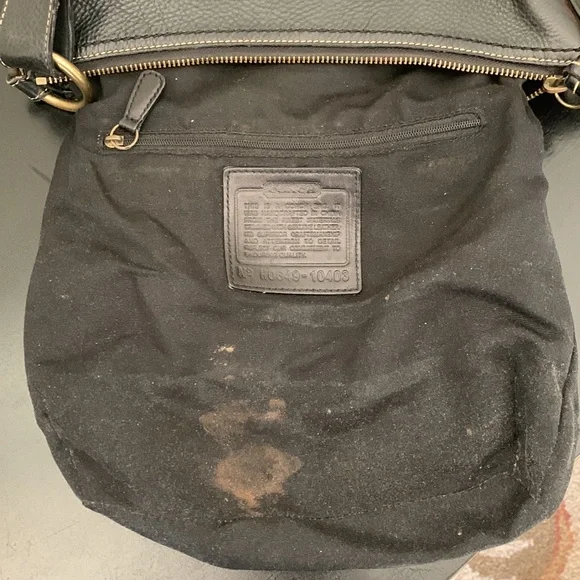 Coach signature black canvas and leather crossbody bucket bag F06M-104 - Picture 11 of 16